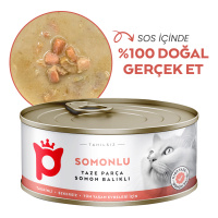 Petlebi Sos İçinde Parça Taze Somonlu Kedi Konservesi 70gr