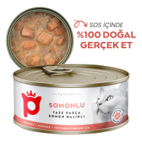 Petlebi Sos İçinde Parça Taze Somonlu Kedi Konservesi 70gr