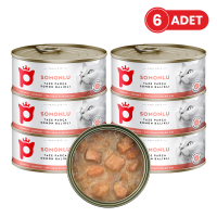 Petlebi Sos İçinde Parça Taze Somonlu Kedi Konservesi 70gr (6 Adet)