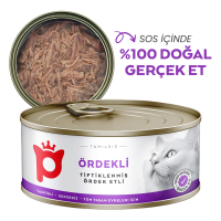 Petlebi Sos içinde Tiftiklenmiş Taze Ördek Etli Kedi Konservesi 70gr