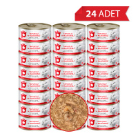 Petlebi Sos İçinde Tiftiklenmiş Taze Tavuk Etli ve Karidesli Kedi Konservesi 70gr (24 Adet)