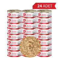 Petlebi Sos İçinde Tiftiklenmiş Taze Tavuk Etli ve Karidesli Kedi Konservesi 70gr (24 Adet)