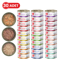 Petlebi Sos İçinde Taze Balıklı Ördek ve Tavuk Etli Karışık Çeşitli Kedi Konservesi 70gr (30 Adet)