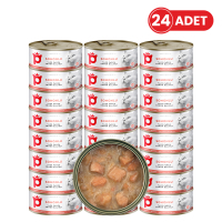 Petlebi Sos İçinde Parça Taze Somonlu Kedi Konservesi 70gr (24 Adet)