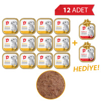 Petlebi Tavuklu Küçük Irklar İçin Ezme Köpek Konservesi 100gr (12 Adet)+2 Adet HEDİYE!