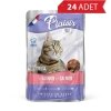 Plaisir Pouch Sos İçinde Somonlu ve Morina Balıklı Kısırlaştırılmış Kedi Konservesi 100gr (24 Adet)