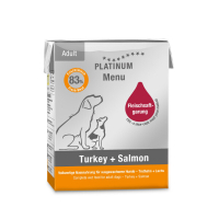 PLATINUM Hindili ve Somonlu Köpek Konservesi 375gr