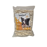 BestPet Burgu Beyaz Kemik Çubuk Köpek Ödülü 350gr