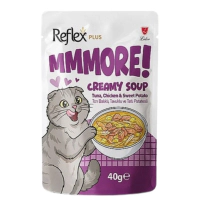 Reflex Plus MMMORE Ton Balıklı Tavuklu ve Tatlı Patatesli Kremalı Kedi Çorbası 40gr