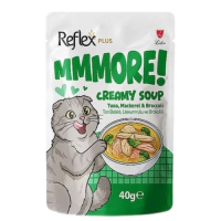 Reflex Plus MMMORE Uskumrulu Brokolili ve Ton Balıklı Kremalı Kedi Çorbası 40gr