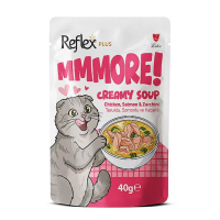 Reflex Plus MMMORE Tavuklu Somonlu ve Kabaklı Kremalı Kedi Çorbası 40gr