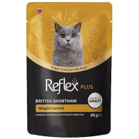 Reflex Plus British Shorthair Kilo Kontrolü Destekleyici Sos İçinde Yetişkin Kedi Konservesi 85gr