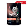 Reflex Plus Pouch Parça Etli Ton Balıklı ve Somonlu Kedi Konservesi 100gr (24 Adet)
