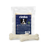Rimba Naturel %100 Sığır Derisi Beyaz Press Köpek Ödül Kemiği 7cm 20gr (4'lü)
