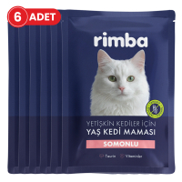 Rimba Jöle İçinde Parça Somon Balıklı Kedi Konservesi 85gr (6 Adet)