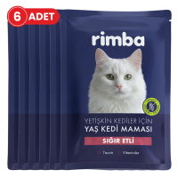 Rimba Jöle İçinde Parça Sığır Etli Kedi Konservesi 85gr (6 Adet)