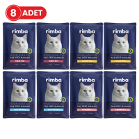 Rimba Jöle İçinde Karışık Çeşitli Tahılsız Kedi Konservesi 85gr (8 Adet)
