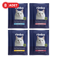 Rimba Jöle İçinde Karışık Çeşitli Kedi Konservesi 85gr (8 Adet)