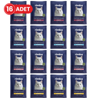 Rimba Jöle İçinde Karışık Çeşitli Tahılsız Kedi Konservesi 85gr (16 Adet)