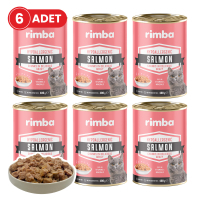 Rimba Sos İçinde Parçalı Somon Balıklı Kedi Konservesi 400gr (6 Adet)