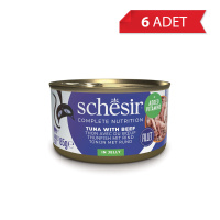 Schesir Jöle İçinde Sığır Etli ve Ton Balıklı Kedi Konservesi 85gr (6 Adet)