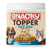 Snacky Kedi ve Köpekler İçin Dondurularak Kurutulmuş Tavuk Etli Karışık Topper Küp 30gr