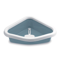 Stefanplast Sprint Corner Üstü Açık Köşe Kedi Tuvaleti ve Küreği 56x40x14cm (Mavi)