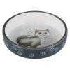 Trixie Kısa Burunlu Kediler için Desenli Seramik Mama Su Kabı 15cm 300ml (Gri-Beyaz)