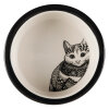 Trixie Kediler için Desenli Seramik Mama ve Su Kabı 12cm 300ml (Beyaz-Siyah)