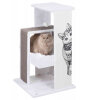 Trixie Kedi Desenli Tırmalama ve Oyun Evi 101cm (Beyaz/Gri)