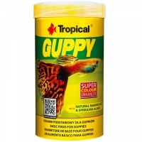 Tropical Guppy Lepistes ve Canlı Doğuran Balıklar İçin Pul Balık Yemi 250ml 50gr