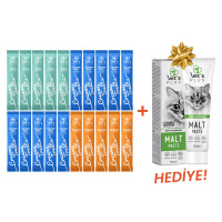 Vet's Plus Karışık Çeşitli Krema Kedi Ödül Maması 14gr (20 Adet)+100gr Malt Macun HEDİYE!