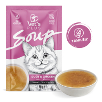 Vet's Plus Ördekli ve Tavuklu Tahılsız Kedi Çorbası 50gr