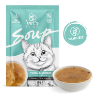 Vet's Plus Ton Balıklı ve Karidesli Tahılsız Kedi Çorbası 50gr