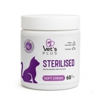Vet's Plus Sterilised Kısırlaştırılmış Kediler İçin Yaban Mersinli Çiğnenebilir Tablet (60'lı)