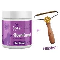 Vet's Plus Sterilised Kısırlaştırılmış Kediler İçin Çiğnenebilir Tablet (60'lı)+Tüy Toplama HEDİYE!
