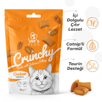 Vet's Plus Crunchy İçi Dolgulu Tavuklu ve Catnipli Kedi Ödül Bisküvisi 60gr