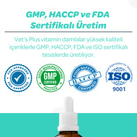 Vet's Plus Calcium Kedi ve Köpekler İçin Kemik ve Diş Yapısı Destekleyici Kalsiyum Damla 50ml