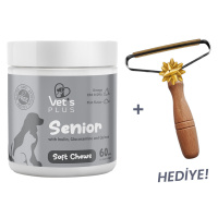 Vet's Plus Senior Yaşlı Kedi ve Köpekler İçin Çiğnenebilir Tablet (60'lı)+Tüy Toplama HEDİYE!
