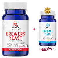 Vet's Plus Brewers Yeast Sindirim Sistemi Destekleyici Tablet (75'li)+Derma Care Tablet HEDİYE!