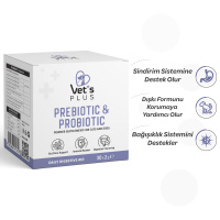 Vet's Plus Kedi ve Köpekler İçin Prebiyotik ve Probiyotik Toz 2gr (30'lu)