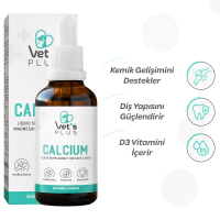 Vet's Plus Calcium Kedi ve Köpekler İçin Kemik ve Diş Yapısı Destekleyici Kalsiyum Damla 50ml