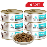 Vet's Plus Optimal Nutrition Ton Balıklı Tahılsız Kedi Konservesi 85gr (6 Adet)
