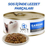Vet's Plus Optimal Nutrition Karışık Çeşitli Tahılsız Kedi Konservesi 85gr (5 Adet)