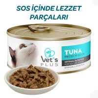 Vet's Plus Optimal Nutrition Karışık Çeşitli Tahılsız Kedi Konservesi 85gr (5 Adet)