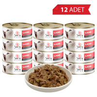 Vet's Plus Optimal Nutrition Kuzu Etli Tahılsız Kedi Konservesi 85gr (12 Adet)