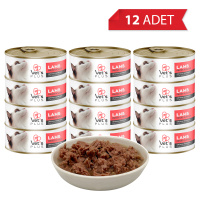 Vet's Plus Optimal Nutrition Kuzu Etli Tahılsız Kedi Konservesi 85gr (12 Adet)