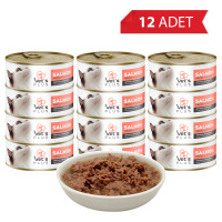 Vet's Plus Optimal Nutrition Somon Balıklı Tahılsız Kedi Konservesi 85gr (12 Adet)