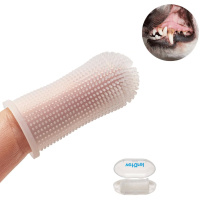 Veturel Kedi ve Küçük Irk Köpekler İçin Silikon Diş Fırçası 5cm (Beyaz)