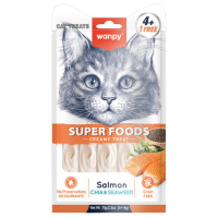 Wanpy Super Foods Somon Chia ve Deniz Yosunlu Kedi Krema Ödül Maması 14gr (5'li)